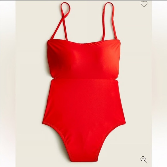 J. Crew Womens Cutout Tie Back One Piece Swimsuit size 12 Red - Picture 1 of 7